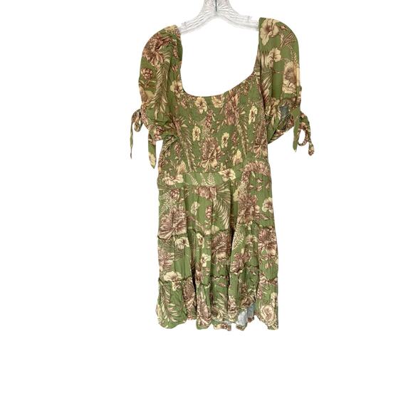 Agua Bendita Target Smocked Tiered Romantic Floral Tile Puff Sleeve Dress Large - Picture 2 of 13